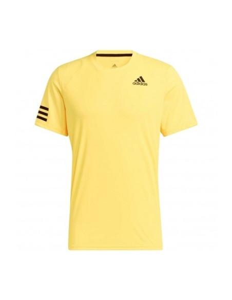 T-shirt Adidas Club Tennis 3-Stripes Yellow | Ofertas de padel