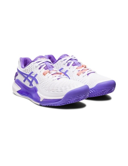 Asics Gel Resolution 9 Clay Branco Roxo Feminino 1042a224-101 | Ofertas de padel