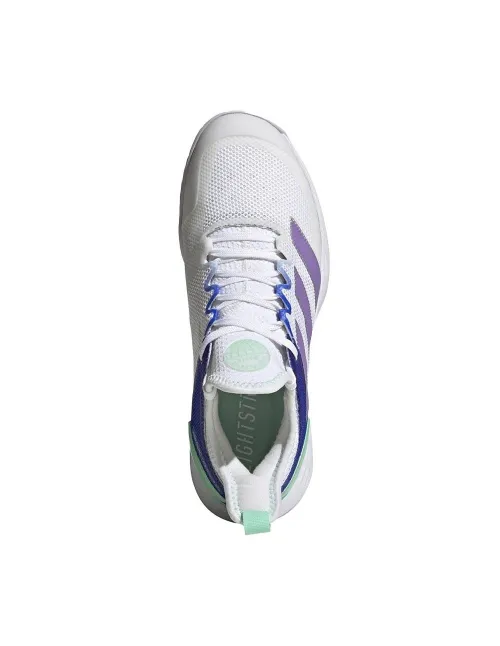 Adidas Adizero Ubersonic 4 Lanzat White Purple Women's Hq8390 | Ofertas de padel