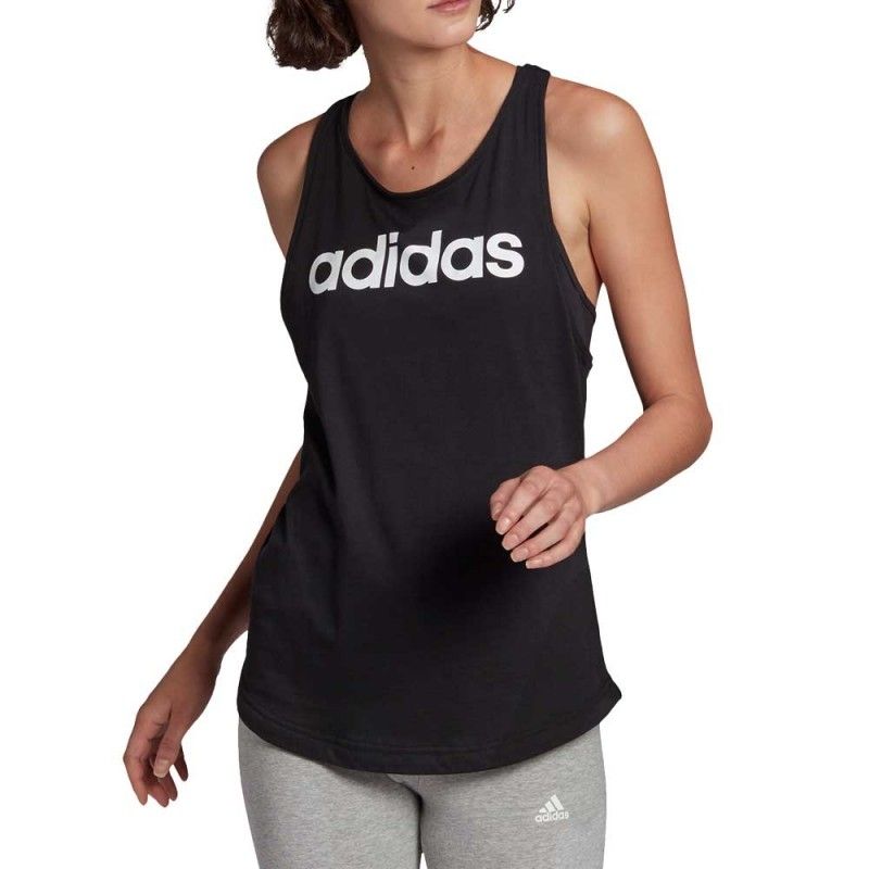 Camiseta Adidas Tirantes Essentials Logo Negro Mujer