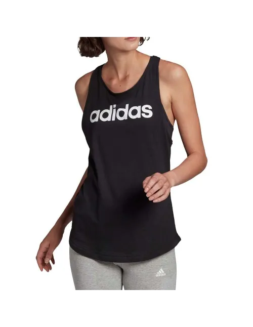 Camiseta Adidas Tirantes Essentials Logo Negro Mujer