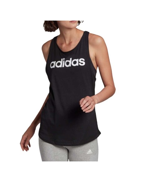 Adidas T-Shirt Essentials Logo Preto Tank Top para mulher | Ofertas de padel