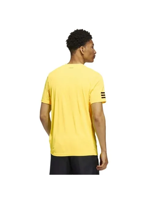 Camiseta Adidas Club Tennis 3 Bandas Amarillo | Ofertas de pádel