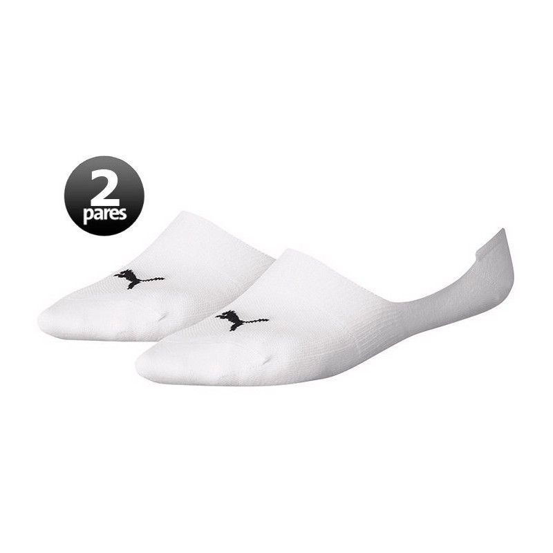 Pack of 2 pairs of Puma Footie Invisible Socks White