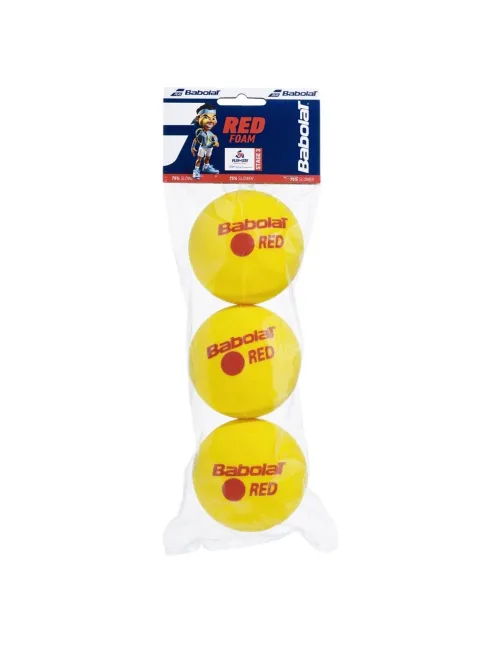 Bote De 3 Bolas Babolat Red Foam Junior