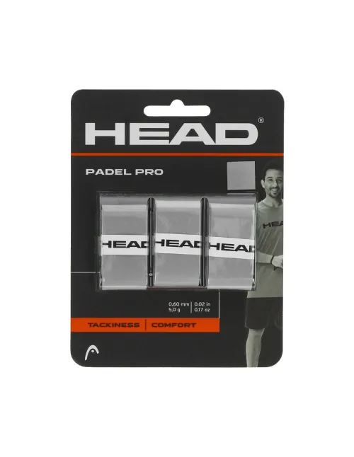 3 Unidades Overgrip Head Padel Pro Gris