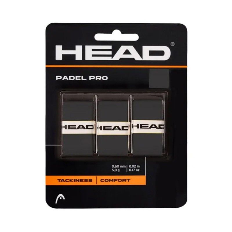 3 Unidades Overgrip Head Padel Pro Negro