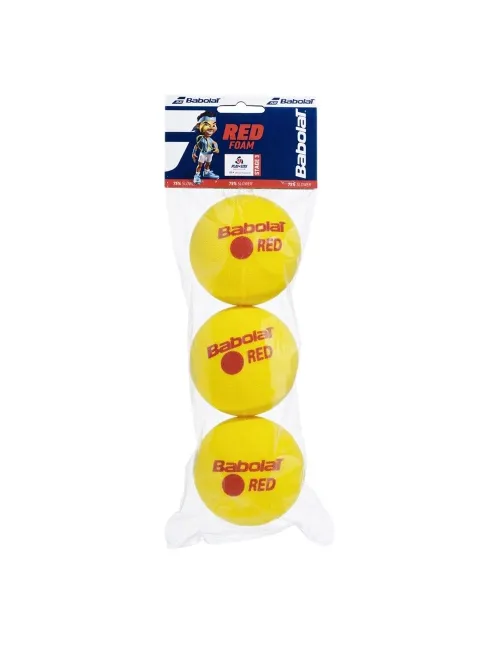 Babolat Lattina a 3 palline in schiuma rossa Junior | Ofertas de padel