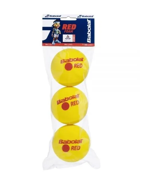 Babolat Lata de 3 bolas Espuma vermelha Junior | Ofertas de padel