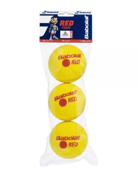 Babolat Lata de 3 bolas Espuma vermelha Junior | Ofertas de padel
