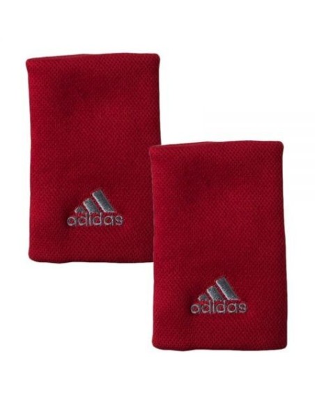 Par Muñequeras Adidas Rojo Gris | Ofertas de pádel