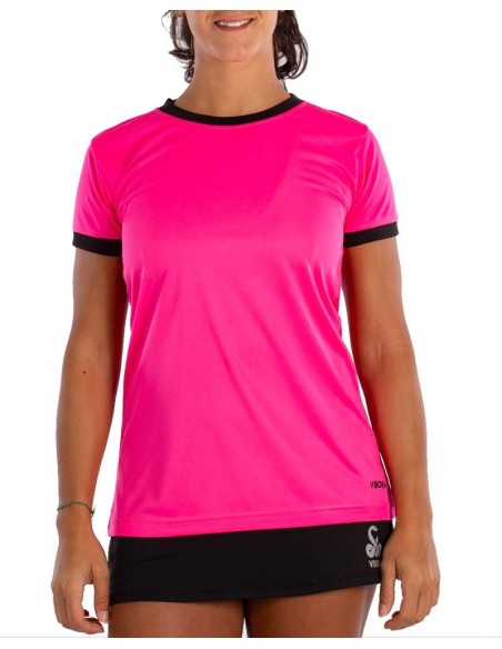 Vibor-A Maglietta Letale Fucsia Fucsia Donna Nero | Ofertas de padel